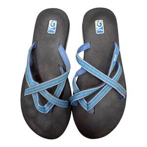 Teva Blue Women's Olowahu Mush Flip Flops Sandals Lindi Color Size 9 Slip On